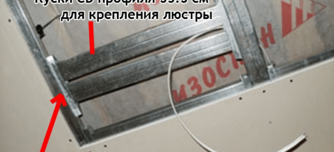 Как повесить люстру на гипсокартонный потолок: варианты креплений