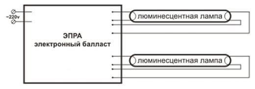 Подключение люминесцентных ламп