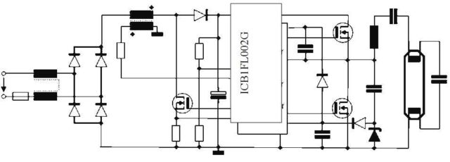 Балласт с микросхемой ICB1FL02G и частотой 40 кГц
